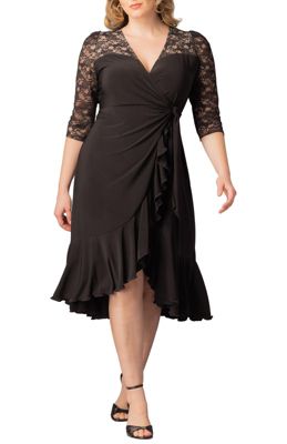 Plus Size Lavish Lace Wrap Dress
