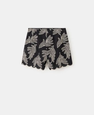 Women's Embroidered Cotton Shorts