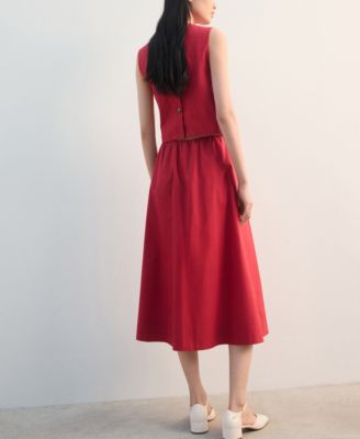 Women's Pleated Midi Cotton Skirts