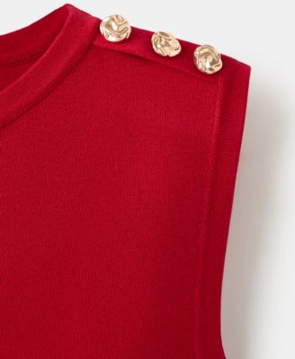 Women's Buttons Peplum Knit Dress