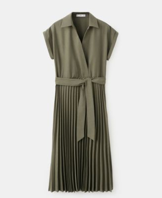 Women's Pleated Shirt Dress