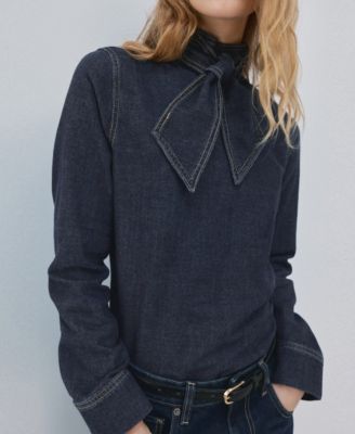 Women's Tie Detail Denim Shirt