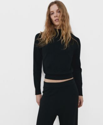 Women's Contrasting Stripes And Perkins Collar Sweater