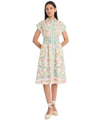 Women's Collared Neck Midi Dress