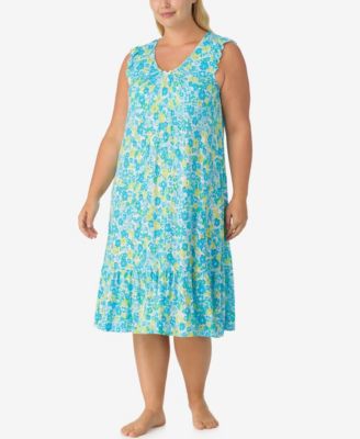 Plus Size Short-Sleeve Soft Bra Midi Jersey Nightgown