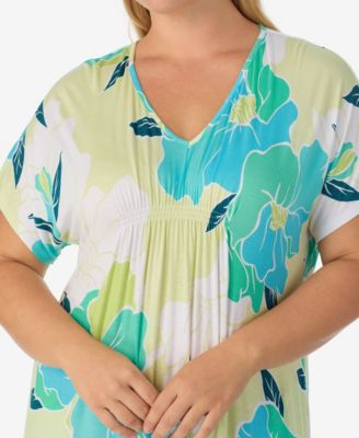 Plus Size Short-Sleeve Long Tunic Jersey Nightdress