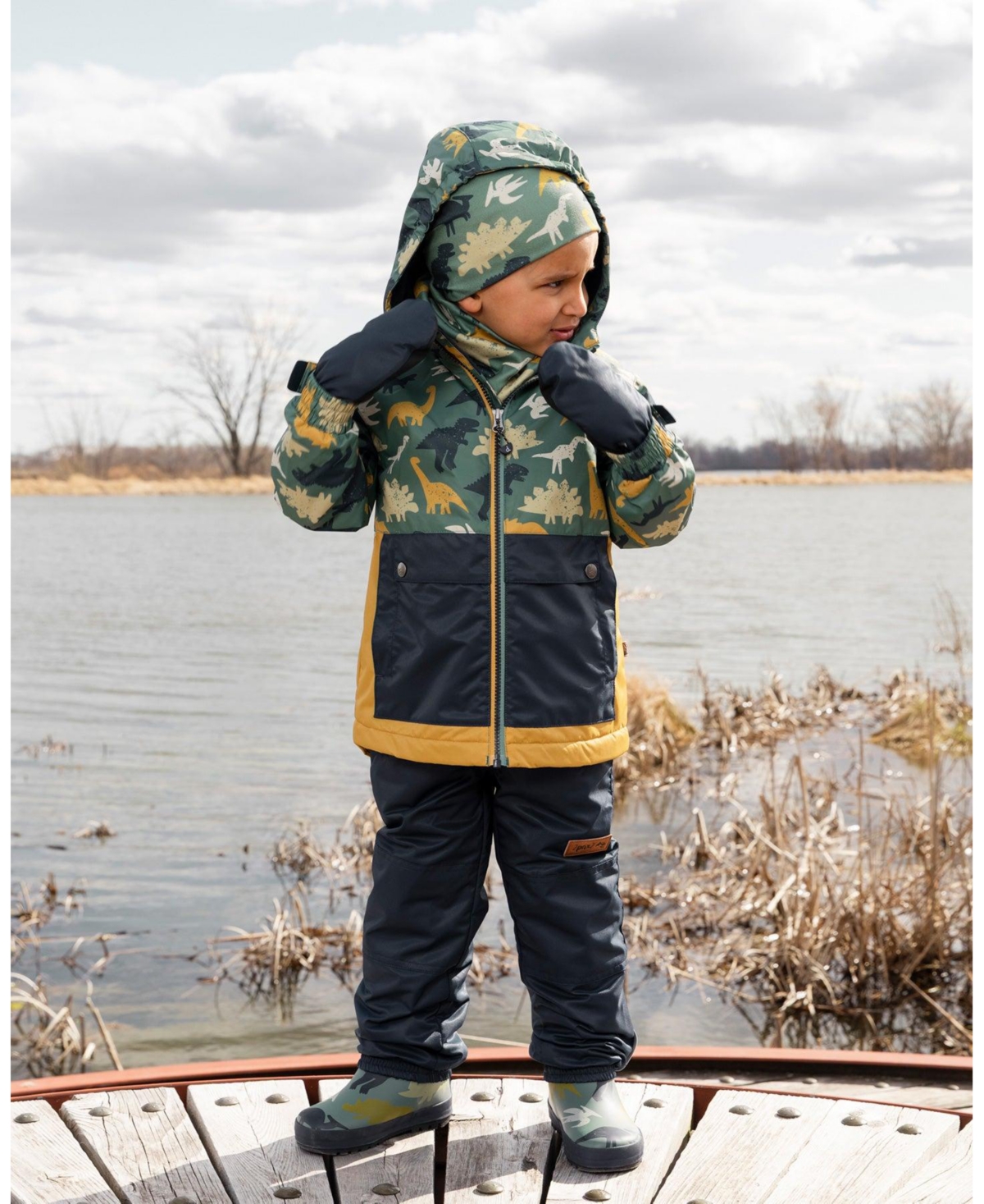 Deux par Baby Boy Two-Piece Mid-Season Outerwear Set Dinosaur Print