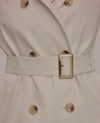 Women's Double Breasted Belted Notch Collar Trench Coat