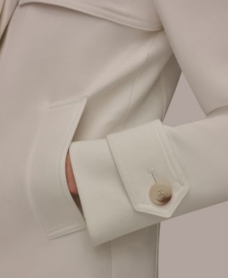 Women's Short Crepe Notch Collar Trench Coat