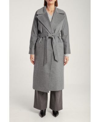 Women's Pure Cashmere Wrap Belted Midi Coat