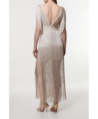 Women's Maxi Draped Fringe Knitted Mini Dress