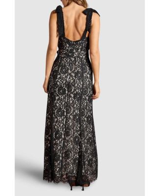 Women's Lace Bow Shoulder Maxi Dress