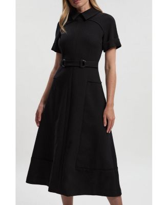 Women's Stretch Tab Detail Full Midi Dress