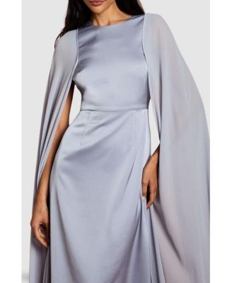 Women's Sleeveless Cape Maxi Dress