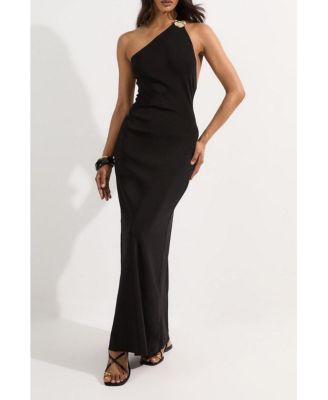Women's Backless Knit Dress With Hardware