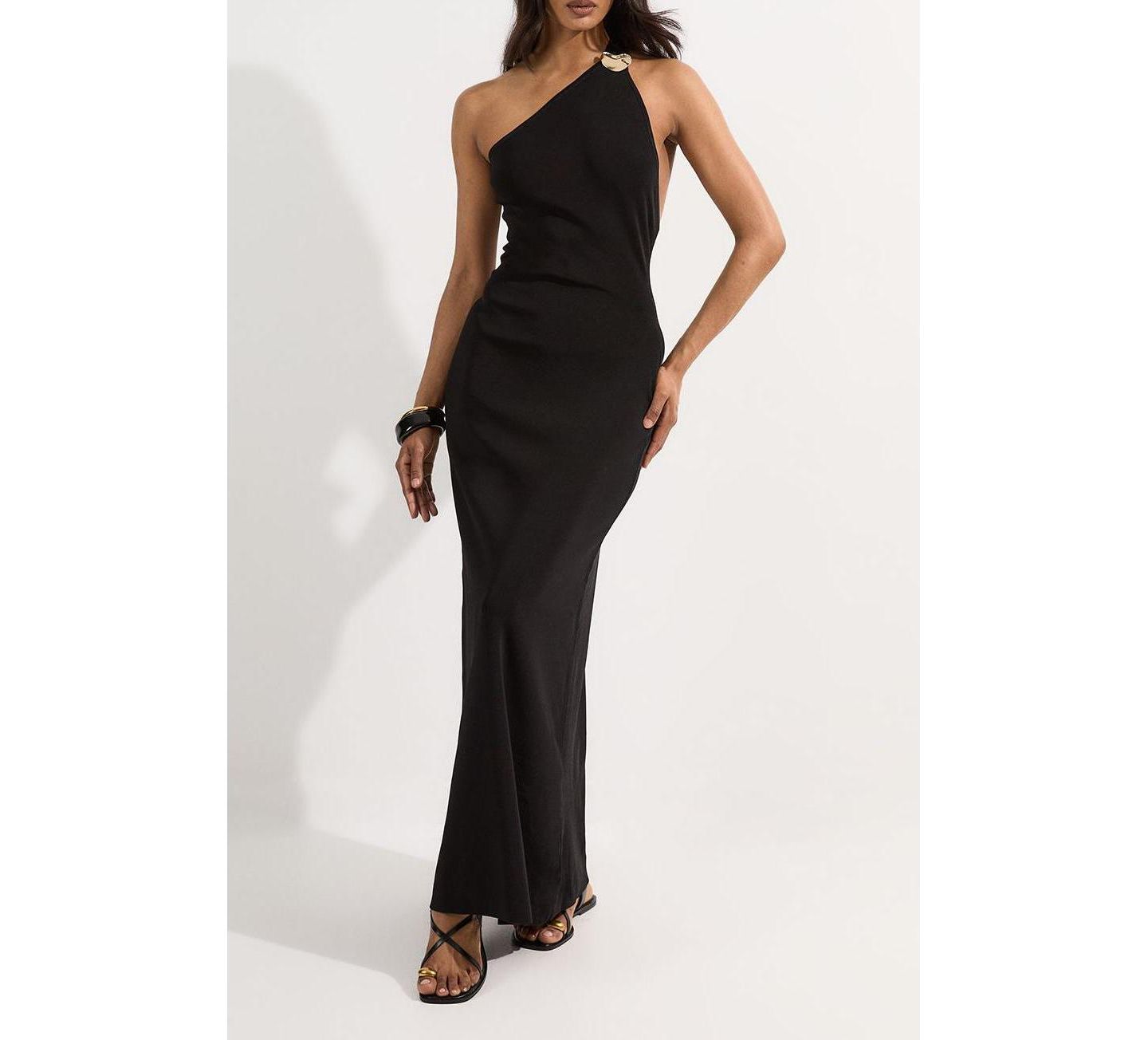Женское платье Karen Millen Backless Knit With Hardware, цвет: Чёрный — фото 6
