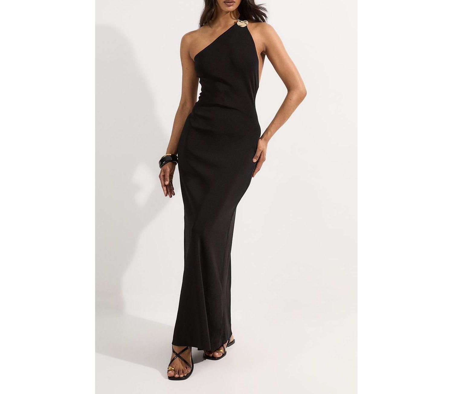 Women's Backless Knit Dress With Hardware