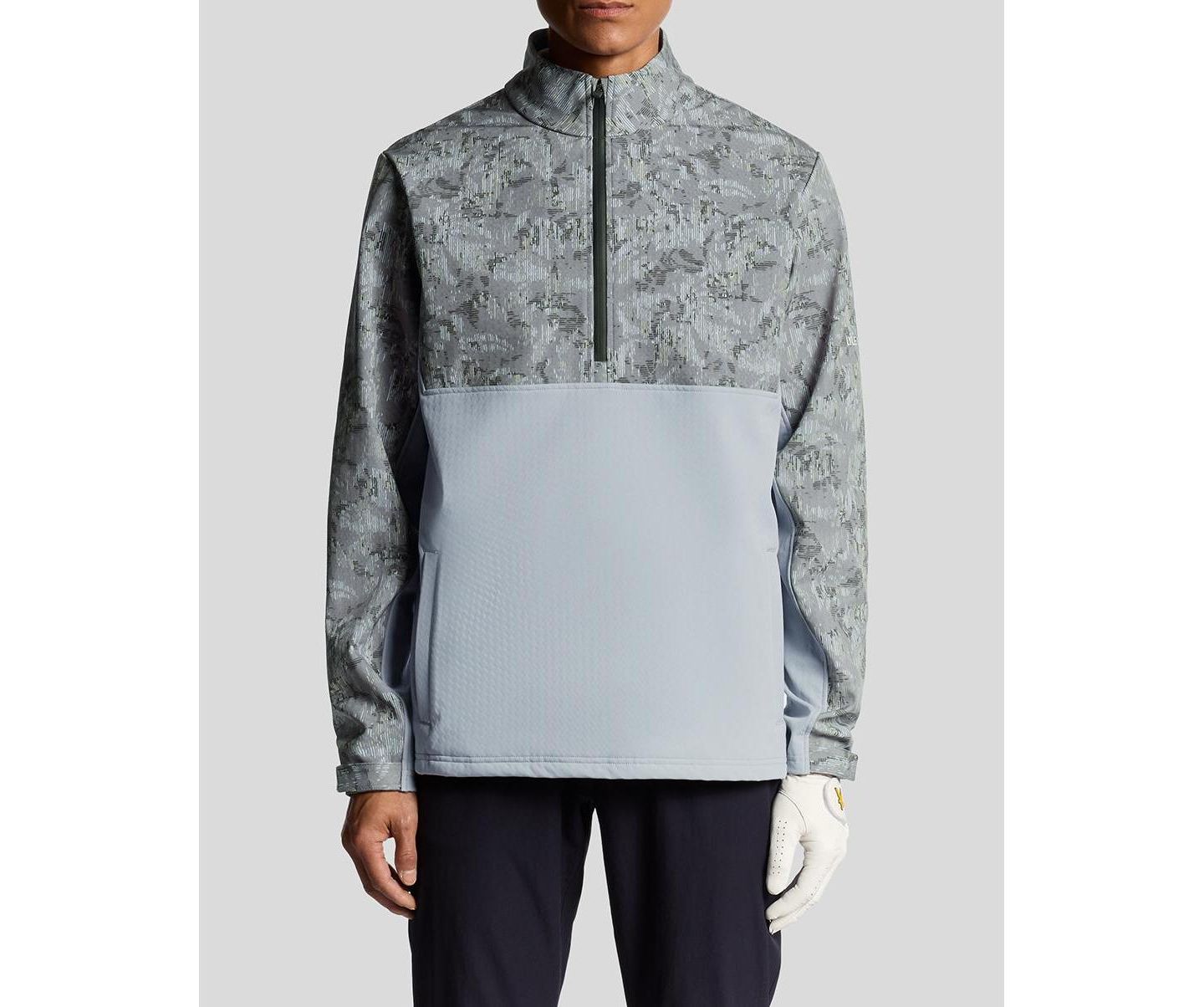 Мужская куртка Lyle & Scott Golf Printed Half Zip Windjammer, цвет: Железный / Угольно-чёрный — фото 7