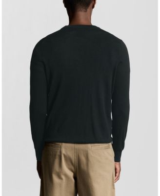 Men's Tonal Eagle Merino Crew Neck Sweater