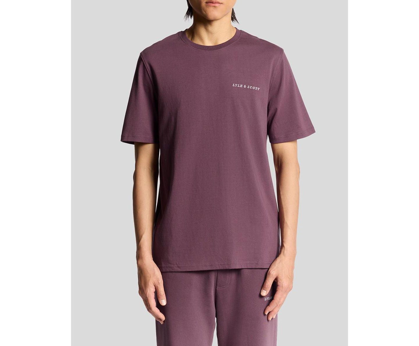 Мужская футболка Lyle & Scott Script Long Sleeve, цвет: Тёмно-бордовый — фото 7