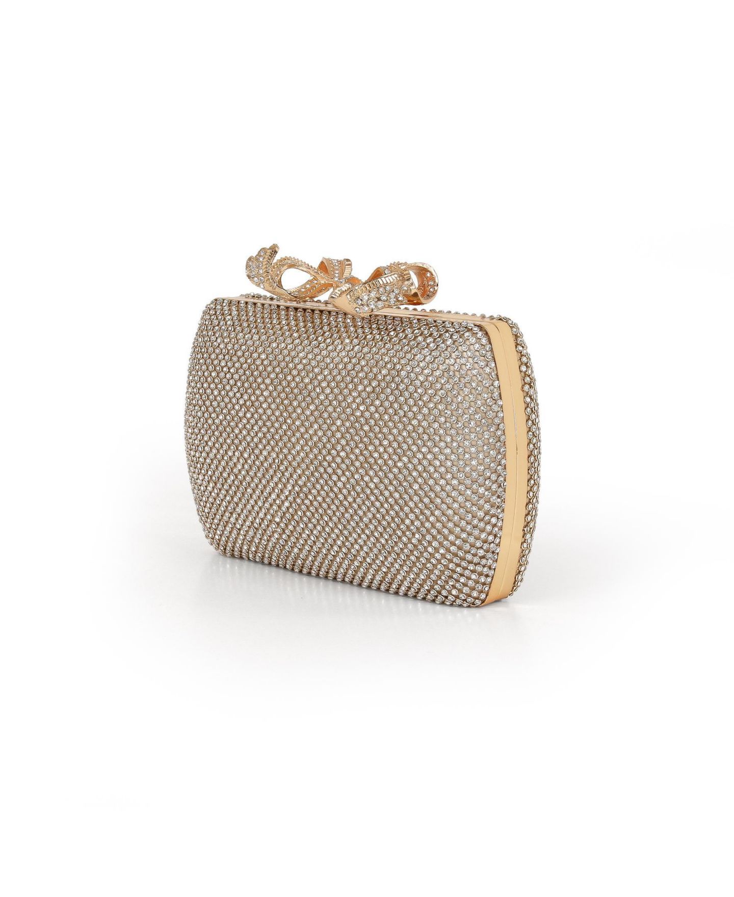 Женские клатчи Jewel Badgley Mischka Cassia Crystal Minaudiere w. Bow Clasp, цвет: Золотой — фото 2