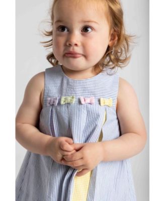 Baby Girl Multicolor Seersucker Dress & Bloomer