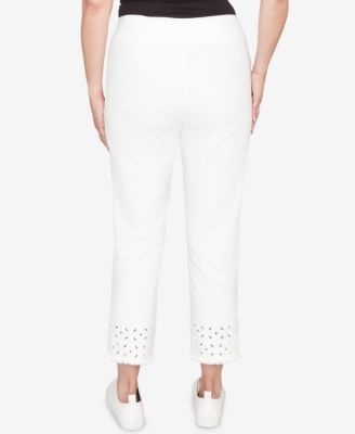 Women's  Mykonos Geometric Embroidered Super Stretch Denim Ankle Pant