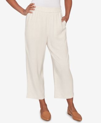 Women's  Natural Wonder Linen Elastic Waist Ankle Pant