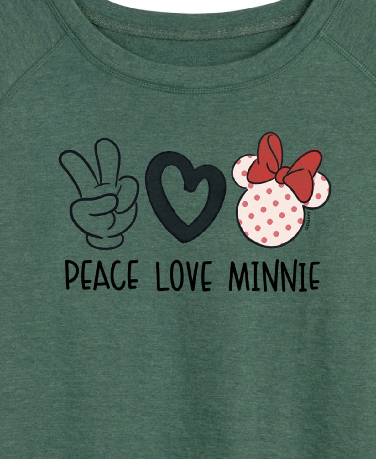 Hybrid Apparel Women's Peace Love Minnie French Terry Long sleeve T-shirt
