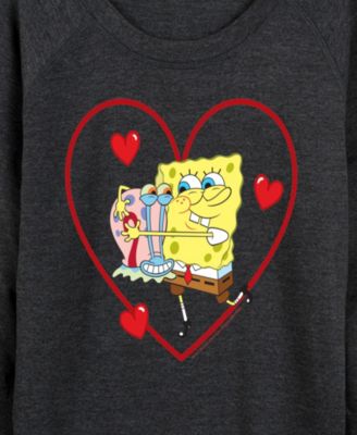 Women's Spongebob Squarepants Gary Heart  French Terry Long sleeve T-shirt