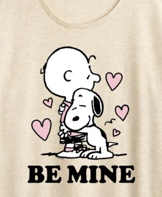 Women's Peanuts Snoopy And Charlie Be Mine Short Sleeve Graphic T-Shirt