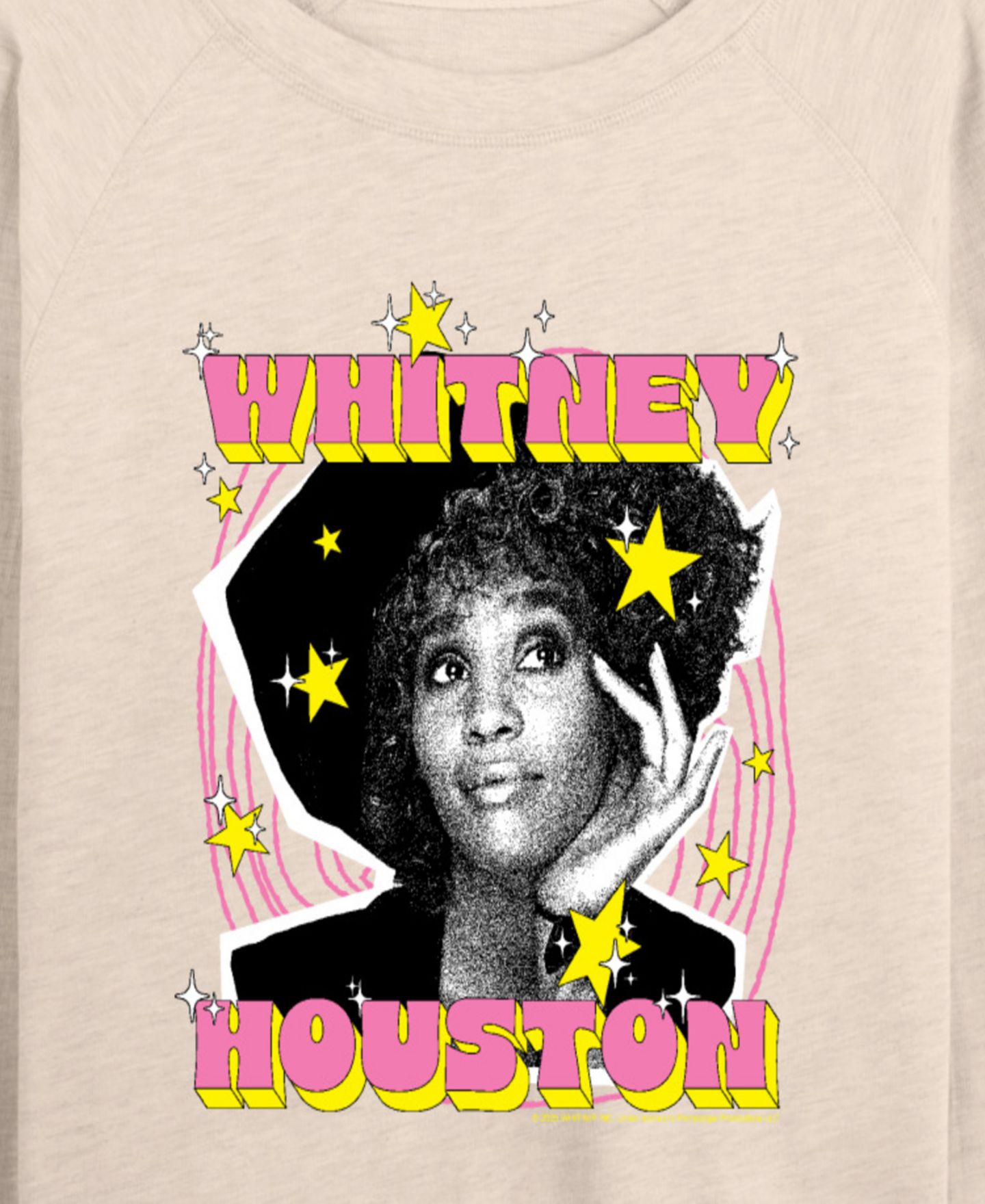 Женская футболка Hybrid Apparel Whitney Houston Portrait French Terry Long-Sleeve, цвет: Берёзовый — фото 2