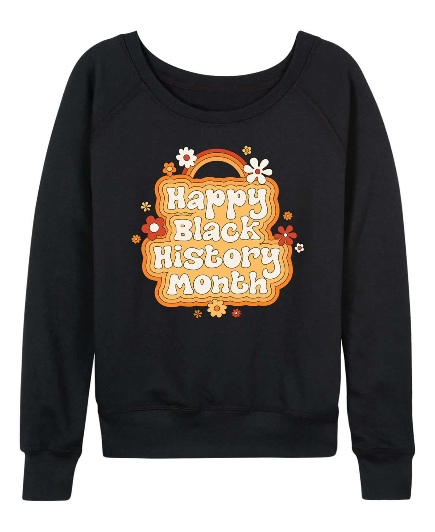 Женская футболка Hybrid Apparel Instant Message Happy Black History Month French Terry Long-Sleeve, цвет: Чёрный — фото 1