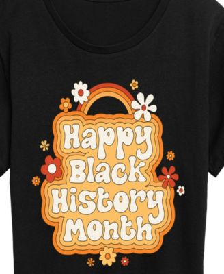 Women's Instant Message Happy Black History Month Short Sleeve Graphic T-Shirt