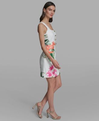 Women's Floral Print Sleeveless Sheath Dress