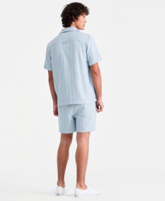 Men's Aqua Geo Camp Shirt, Short-Sleeve T-Shirt & Matching Geo Shorts