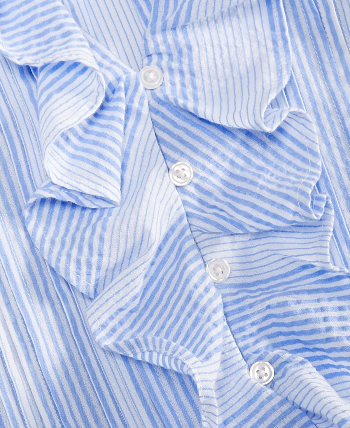 On 34th Women's Short Sleeve Ruffle-Front Cotton Blouse, Macy's Exclusive