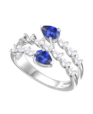 Blue Topaz (1 ct. t.w.) & Lab-Grown White Sapphire (2 ct. t.w.) Ring in Sterling Silver (Also Available in Multi-Stones)