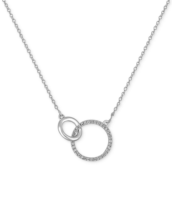 Macy's Diamond Circle Link Pendant Necklace (1/10 ct. t.w.) in Sterling ...