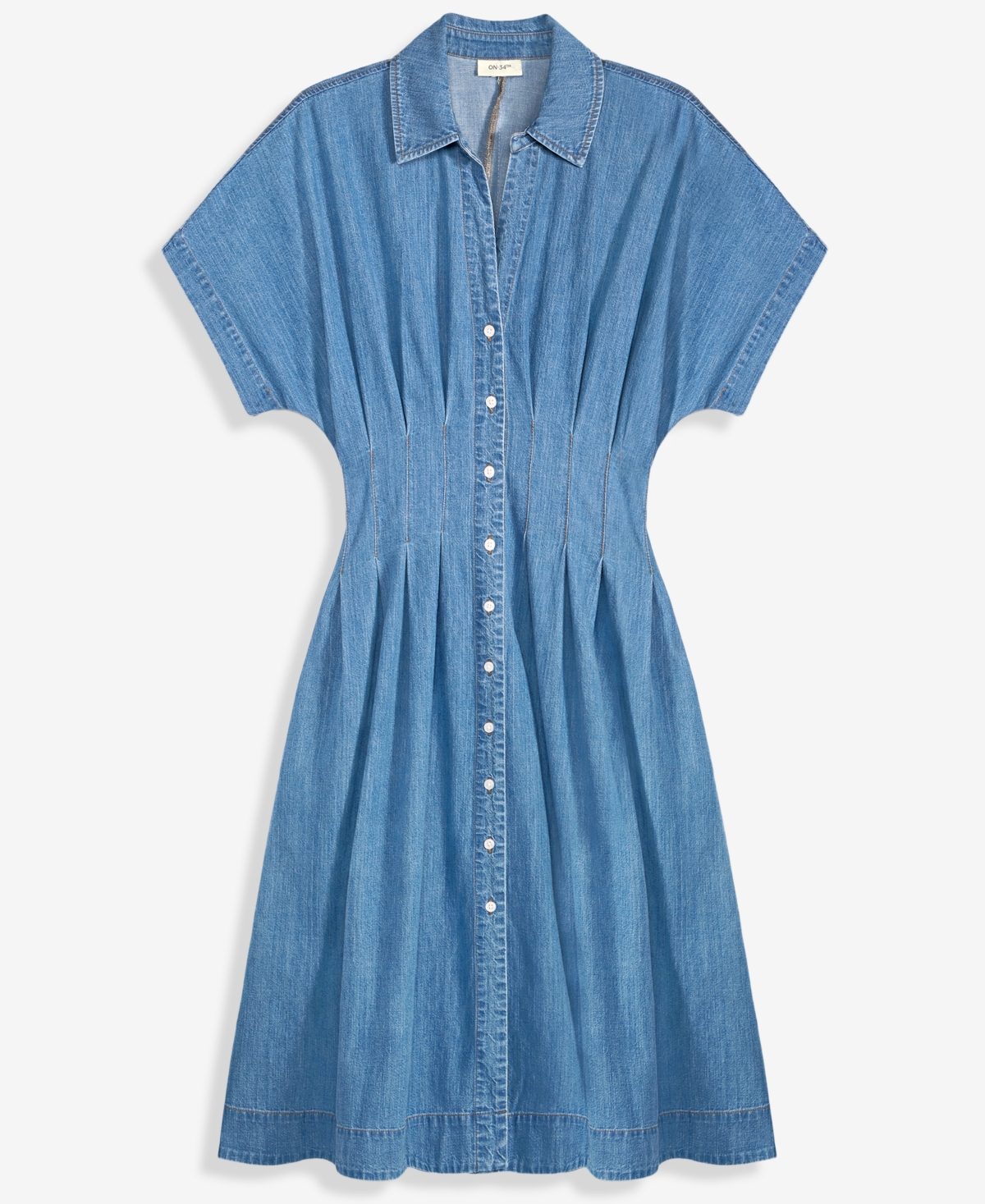 On 34th Women's Cotton Denim Pleated Shirtdress, Macy's Exclusive
