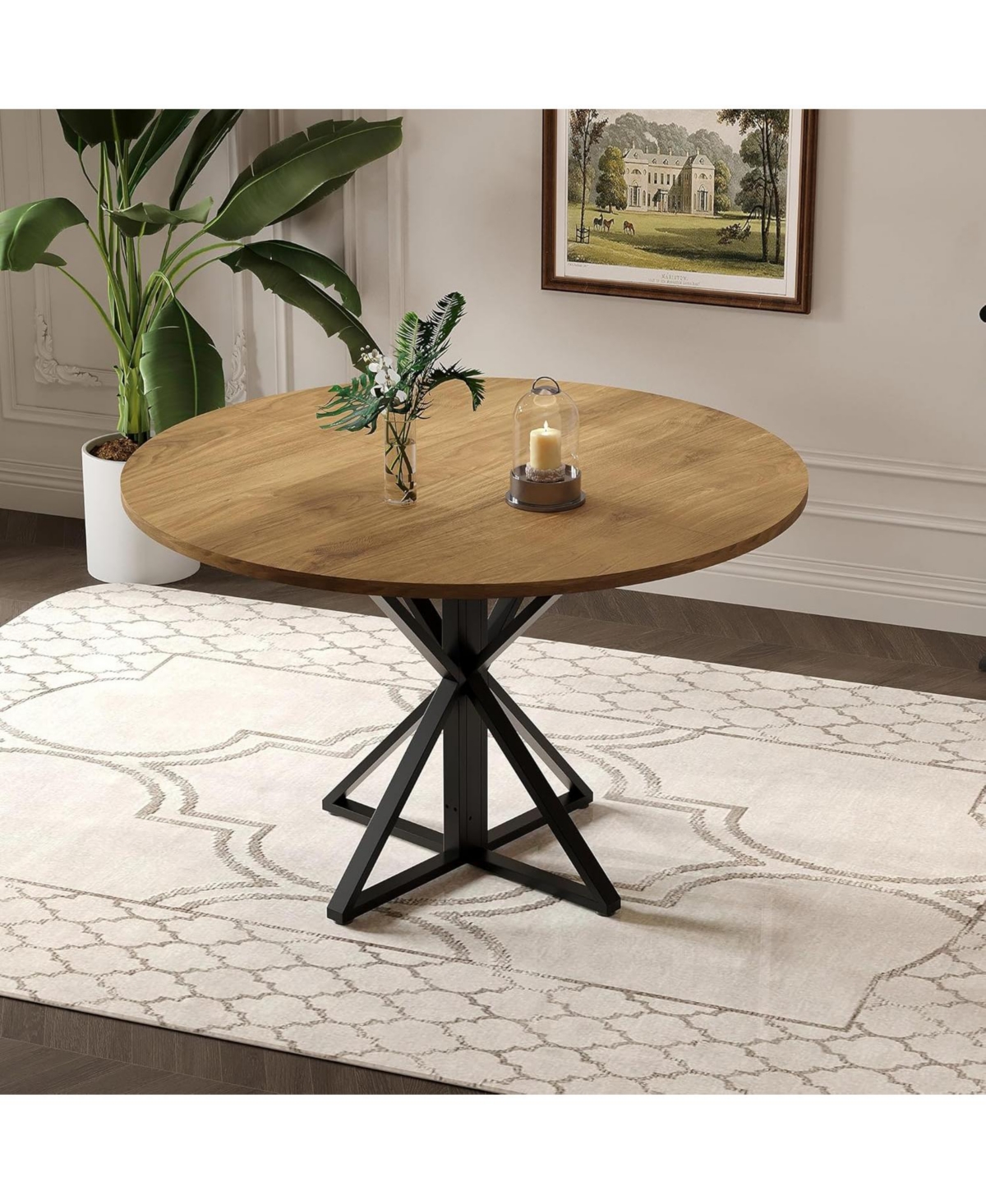gaomon Kitchen Table Round Dining Table for 4 Farmhouse Kitchen Table Circle Dinner Table