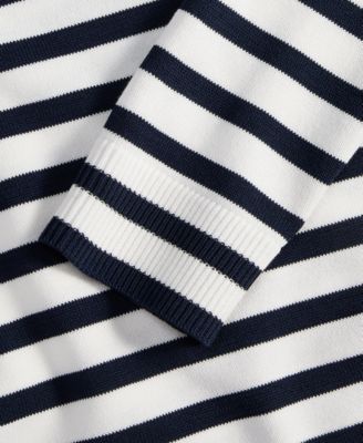 Women's Striped Crewneck Long-Sleeve Sweater