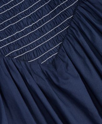 Women's Cotton Smocked Cross-Back Maxi Dress