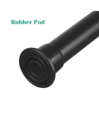 Corner Shower Caddy Tension Pole, Rust-Resistant Bathroom Storage Organizer with 4-Tier Adjustable Shelves & Rubber Pad, 101.6''- 122'' Height