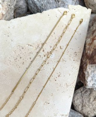 Tarnish Resistant Gold 3-Chain Bracelet Set