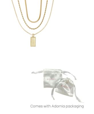 Tarnish Resistant Gold Dog Tag 3-Piece Necklace Set