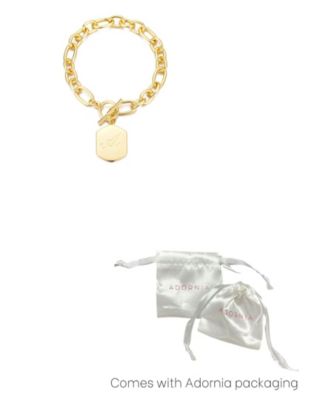 Gold Monogram Initial Chunky Toggle Bracelet