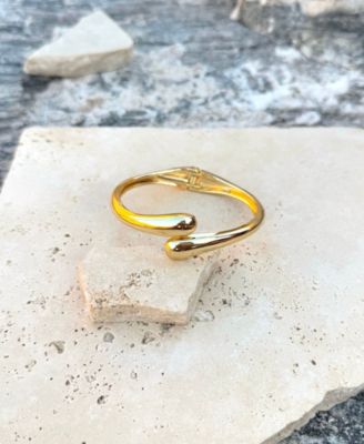 Gold Overlapping Bands Cuff Bracelet