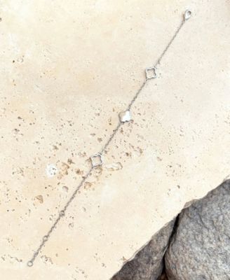 Silver Clover Station Bracelet