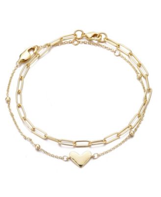 Gold Chain and Heart Bracelet Set